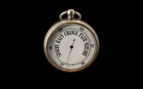 Large Antique Pocket Watch Barometer, Goliath size novelty barometer in the form of a pocket watch