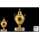 George III - Superb Quality Gilt Silver Twin Handle Lidded Sucrier of Classical Form with