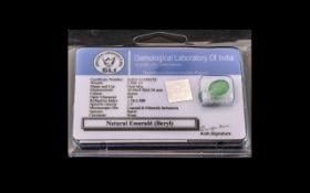 3.5 Ct Natural Emerald Gemstone (Beryl). GLI Certified.
