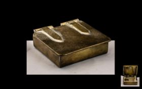 Trench Art Snuff Box. World War I Trench Art In Form of a Snuff Box. 6 by 5 cms.