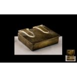 Trench Art Snuff Box. World War I Trench Art In Form of a Snuff Box. 6 by 5 cms.