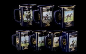 A Collection of Seven Martell Grand National Ltd Edition Water Jugs dated from 1994 - Miinnehoma,