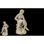 A Superb Quality 19th Century Parian Figure, Depicting a Naked Female Bather of the Classical