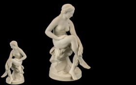 A Superb Quality 19th Century Parian Figure, Depicting a Naked Female Bather of the Classical