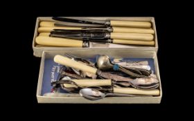 Box of Vintage Bone Handled Cutlery, comprising six bone handled dinner knives by Firth's of