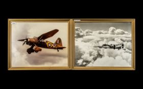 Aviation Interest. A Pair of Real Photographs of large size from the 1940's of a Fighter Plane and a