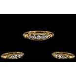 Victorian Period 18ct Gold Petite / Attractive 5 Stone Diamond Set Ring. The Five Old Cut Diamonds