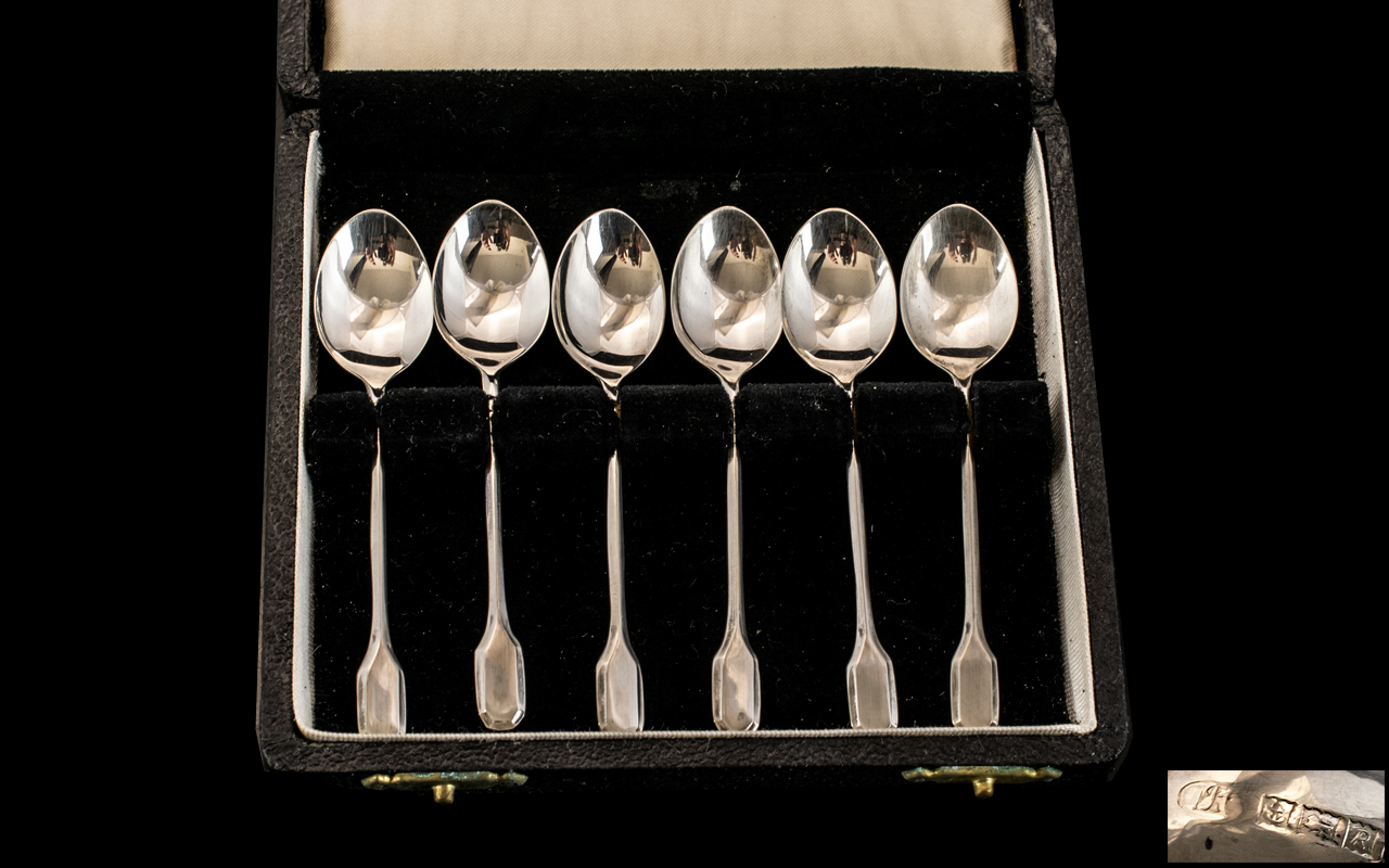 Boxed Set of Six Silver Teaspoons of Sma