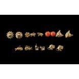 A Collection of 9ct Gold Ladies Earrings