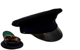 Military Hat with blue banding, in good