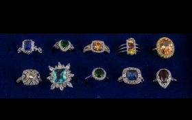 Good Collection of Solid Silver Rings &