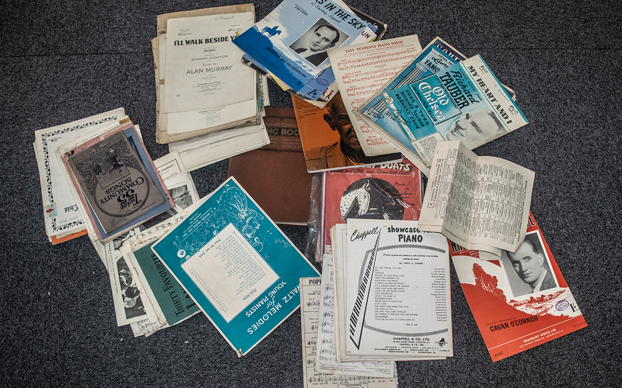 Collection of Vintage Sheet Music. Larg