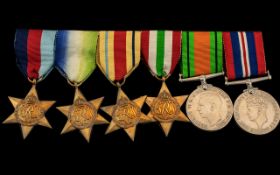 WW2 Group Of Six Medals On Bar To Includ