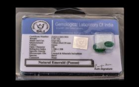 1.2 Ct Green Natural Emerald. GLI Certif