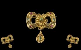 Georgian 18ct Gold Wire-worked Brooch, T