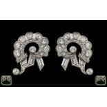 Art Deco Period Stunning Pair of 18ct Wh