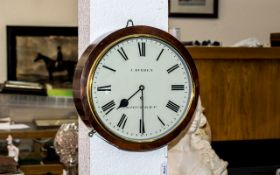 John Durden - 21, Fenchurch St London Fine Qulaity Mahogany Cased Fusee Driven 8 Day Wall Clock. c.