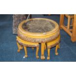 An Oriental Round Circular Nest of Tables of Circular Form,