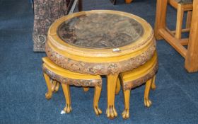 An Oriental Round Circular Nest of Tables of Circular Form,