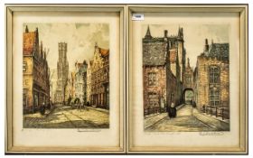 A Pair of Dutch Signed Coloured Prints, Limited Edition, both signed.