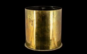 WWI Interest - Large German Brass Shell Case, 1916, measures 9" height x 9" diameter.