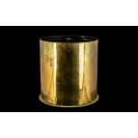 WWI Interest - Large German Brass Shell Case, 1916, measures 9" height x 9" diameter.