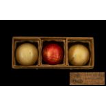 Victorian Period Orme and Sons Blackfriars St Manchester Boxed Set of Ivory Billiard Balls. c.1880'