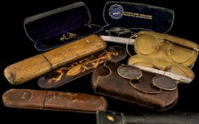 Collection of Antique Spectacles, an interesting variety of antique spectacles and cases