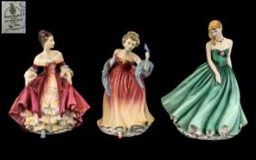 Royal Doulton Hand Painted Trio ( 3 ) Porcelain Figures. Comprises 1/ ' Southern Belle ' HN2229.
