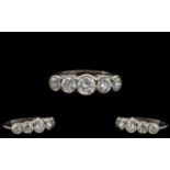 Platinum Excellent Quality and Attractive 5 Stone Diamond Ring.