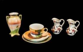 Collection of Noritake Porcelain, comprising Noritake Lake & Swans trio of cup,