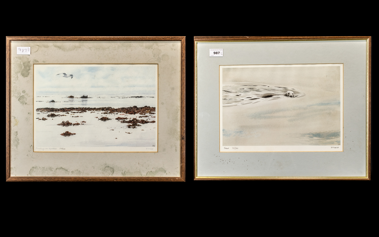 W Neill Signed Limited Edition Prints, two, numbered 150/200 and 118/200, both pencil signed