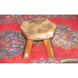 Wanderwood Designer Rustic Oak Tripod Stool. Solid Construction Stool by Wanderwood. Lovely Patina