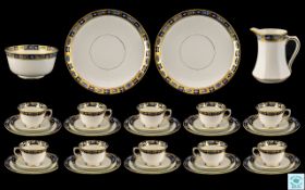 Royal Albert - Early Bone China ( 38 ) Piece Tea Service. Pattern No 4219. Comprises 10 Trios ( 30 )