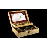 Jewellery Box Full of Vintage Jewellery, Cameo Brooches, Bangles, Necklaces, Pendants and Bangles.