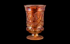 Northwood Orange Carnival Glass Celery Vase of unusual form,
