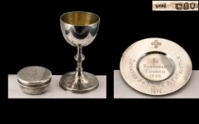 Solid Silver Travelling Communion Set, all pieces fully hallmarked for silver,