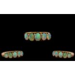 18ct Gold - Attractive 5 Stone Opal Set Ring.