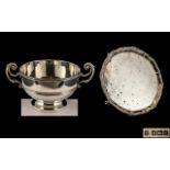 A Silver Salver 9 inch in diameter with pie crust Gadrooned edge,