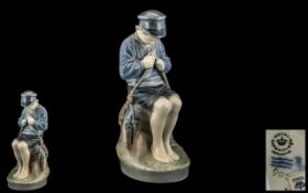 Royal Copenhagen SIgned Fine Quality Porcelain Figure ' Boy Whittling a Stick ' The Wittler ' Boy