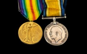 WW1 Pair British War & Victory Medal Awarded To 127208 PTE J LEIGH M.G.C.