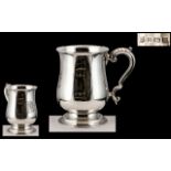 1930's Superb Quality Sterling Silver Tankard of Large Proportion and Solid SIlver Gauge.