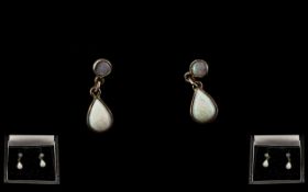Opal Earrings Set in Silver,