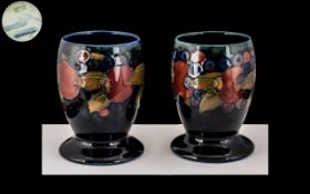 William Moorcroft Signed Pair of Small Cups/Vases,