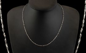 Chinese 14ct White Gold Fancy Chain, Clasp In the Form of a Snake.