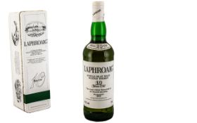 Laphroaig 10 Year Old Unblended Scotch Malt Whisky from the Isle of Islay;