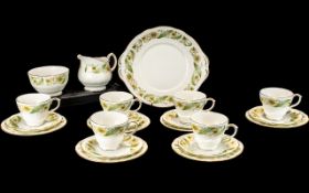 A Duchess Greensleeves Part Bone ChinaTeaset comprising sugar bowl, 6 cups, saucers and side plates,