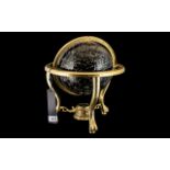 Night Sky Gem Globe on a brass gimbel, height 14". With original tags.