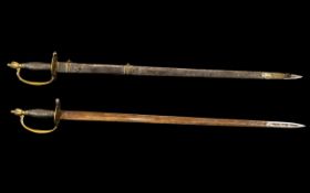 A Fine Quality British Infantry Officers Sword with gilt bronze mount and silvered wired grip,