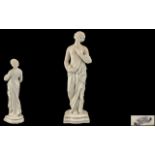 Belleek - Ireland Superb Quality Classical Figure of a semi-naked maiden with flowing robes,